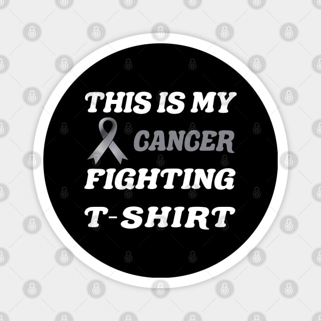 Brain Cancer grey Ribbon Fighting Magnet by MarYouLi